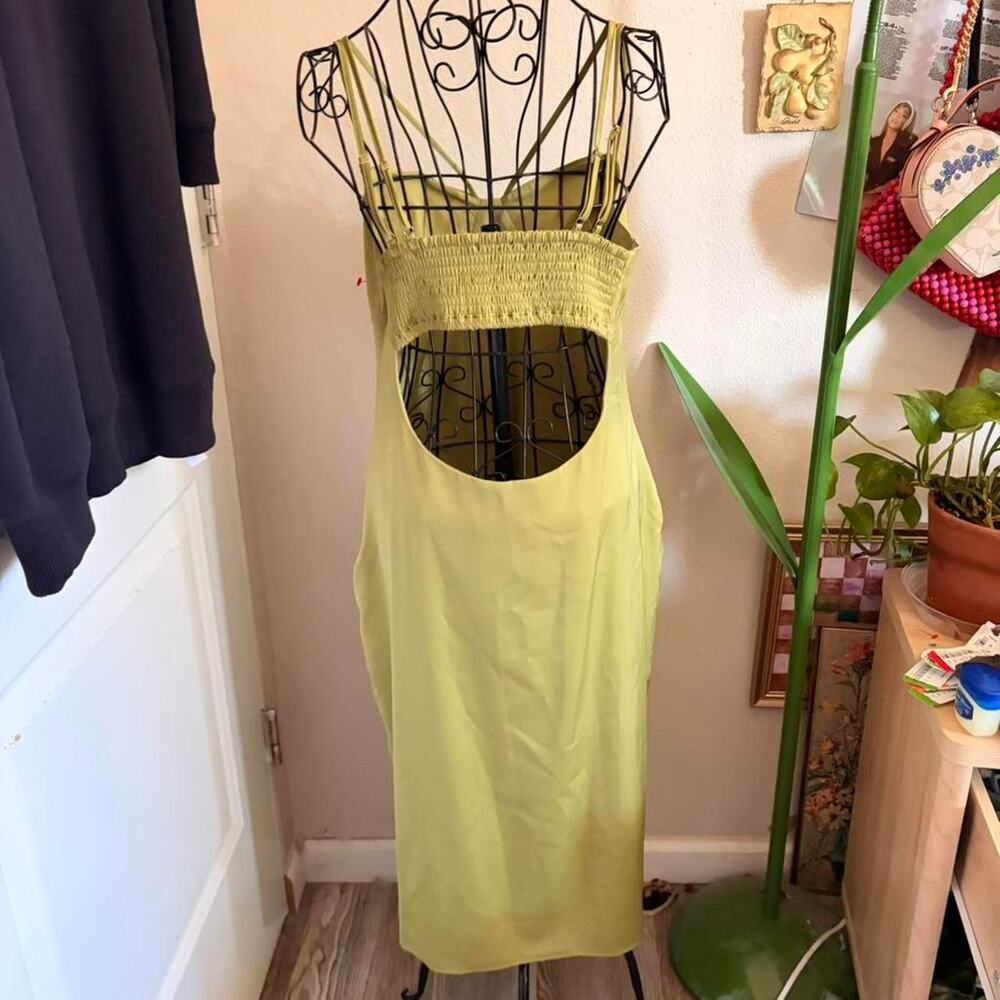 Lulus Midi Satin Green Strappy Dress L - Picture 6 of 8
